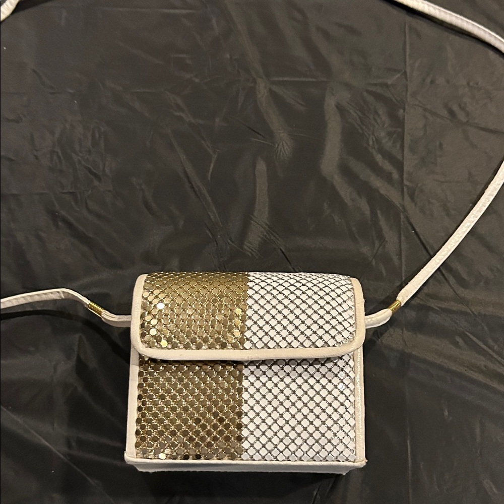 Vintage Chic Gold and White Crossbody Bag